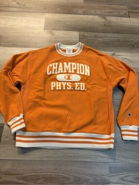 Champion Orange Crewneck 'Phys. Ed.' Sweatshirt